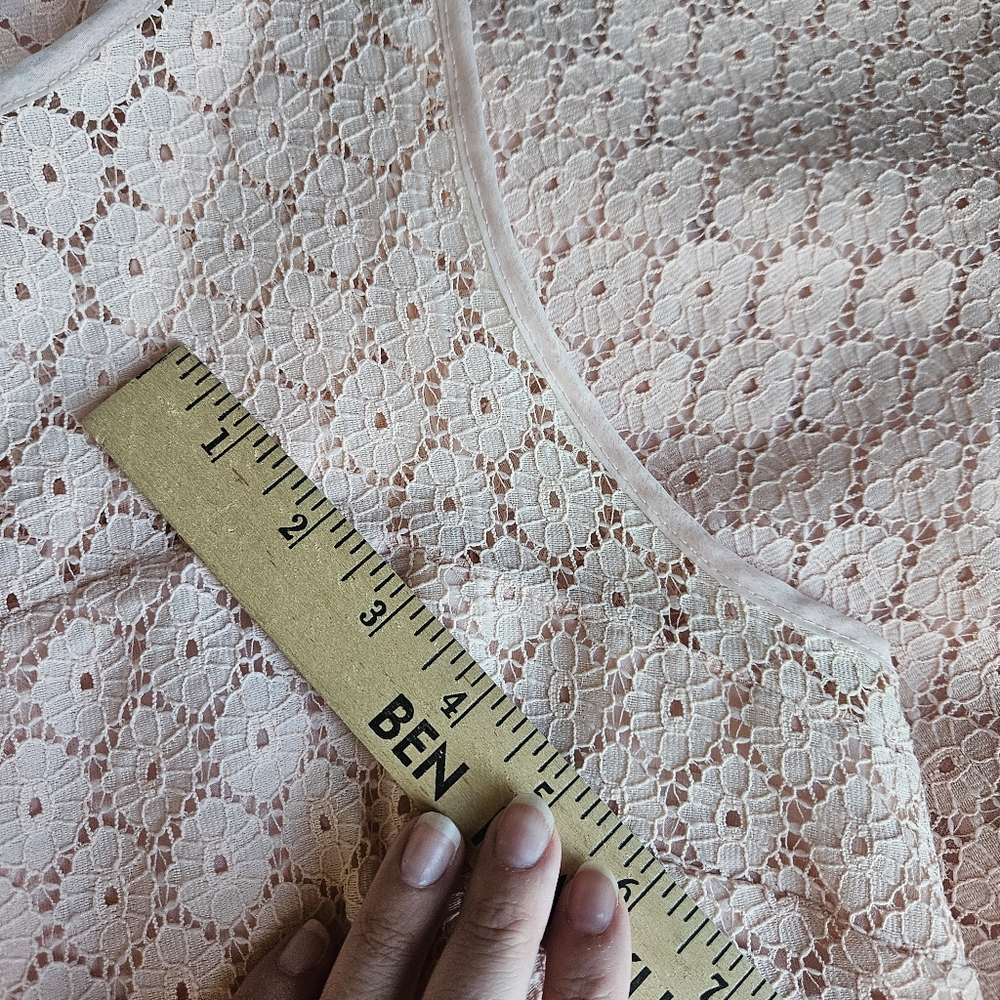 Betsey Johnson Peach Medallion Lace Fit & Flare Tea Dress Size 14 - Picture 9 of 10